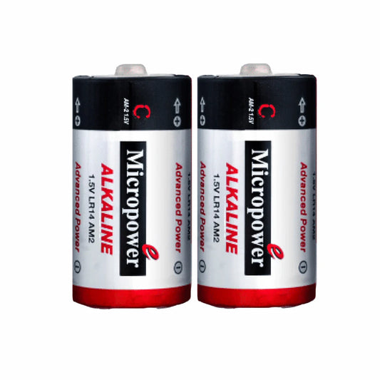 C Cell (Micropower) Alkaline Battery 2 Pack