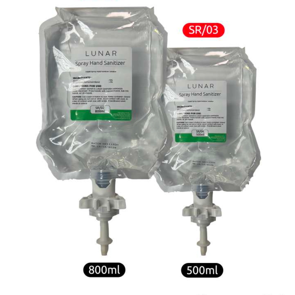 Lunar Hand Sanitiser Refill Sachet 800ml x 6